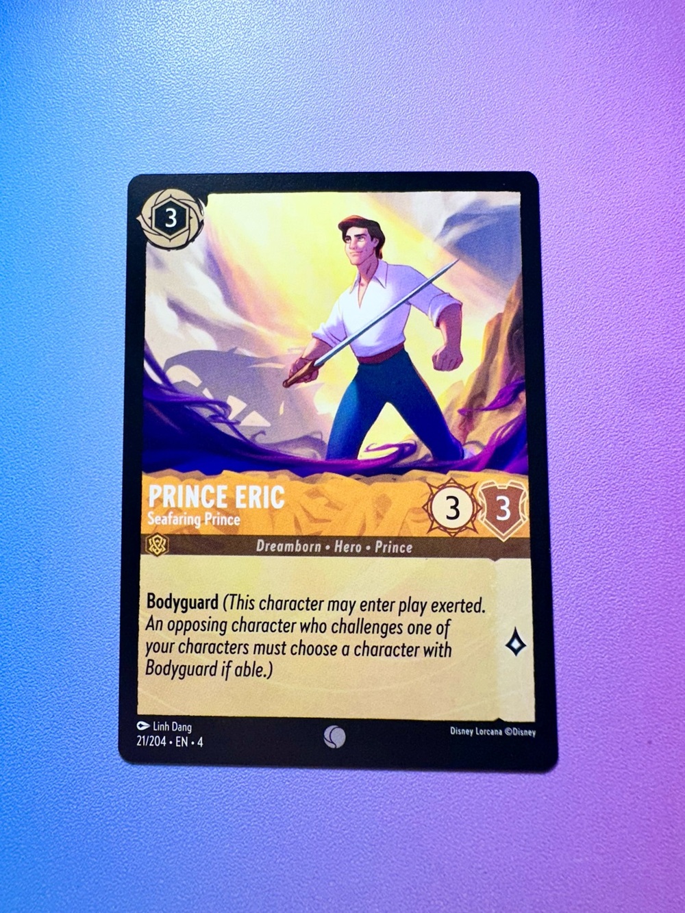 prince eric [little mermaid] - 21/204 (common) — lorcana: ursula’s return